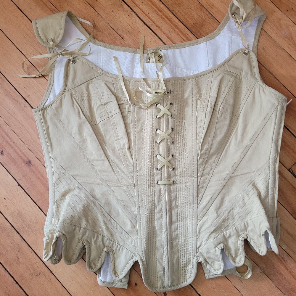 Corset Story Historically Inspired 1600-1650 Cotton Overbust Corset - Size 34